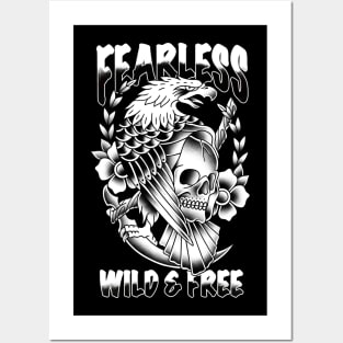 Eagle Skull tattoo traditional vintage Posters and Art